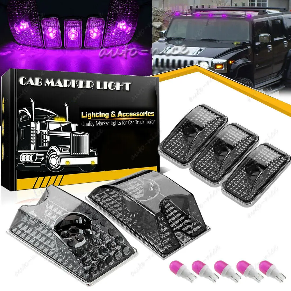 

5X габаритные огни для крыши кабины с розовым фиолетовым светодиодом для 03-09 Hummer H2 Suv Sut