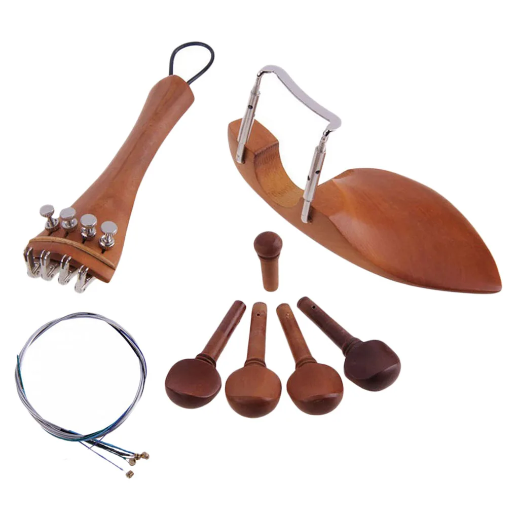 

4/4 Violin Fine-Tuning Chin Rest Strings Tail Nail Tail Rope Drawplates Knob