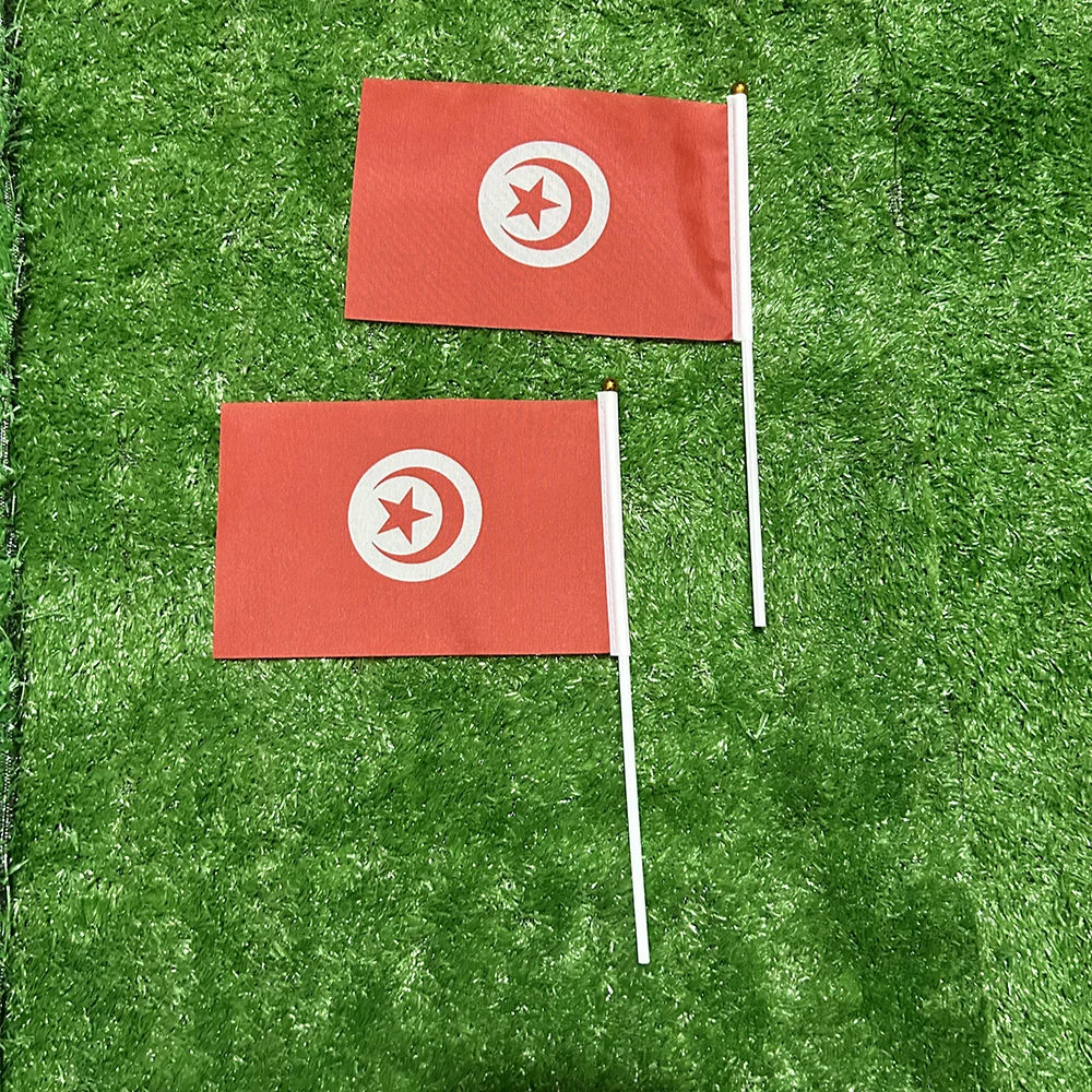 SKY FLAG Тунис ручной флаг 10/20/50/100 шт. 21*14 см ручные размахивающие флаги с пластиковым