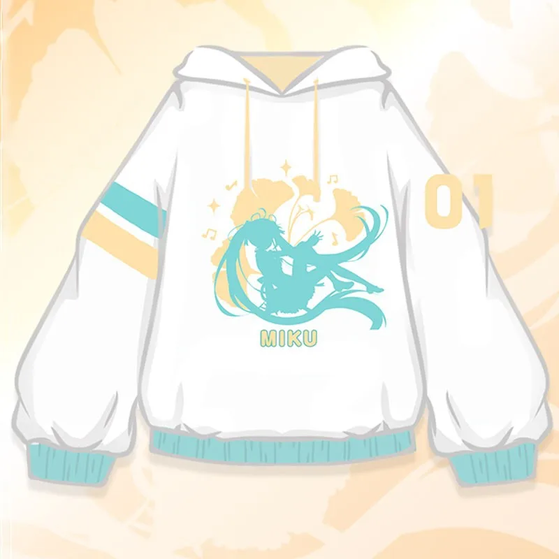 

Instock Anime Vocaloid Miku Cotton Hoodie Cosplay Costumes Hooded Sweatshirt Harajuku Jacket Men Street Sweater Women Streetwear