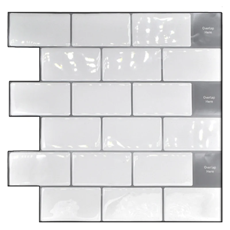 

Peel and Stick Backsplash 10X10 Inch Removable 3D Subway Wall Tiles (Pack of 4),for Kitchen or Bathroom