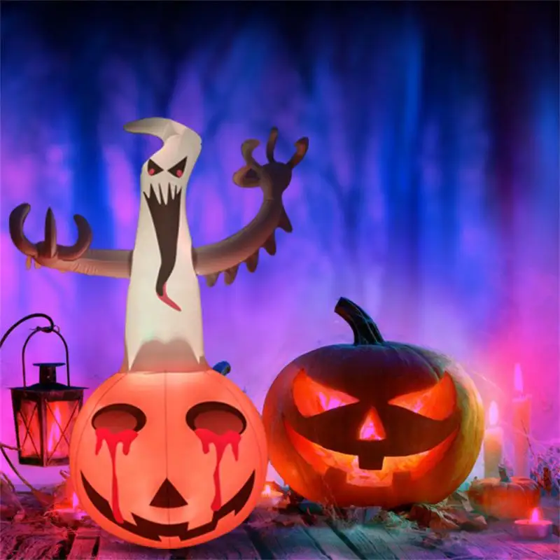 

CoRui 1.2M Tall Halloween Inflatables Ghost on Pumpkin Remote Control LED Glowing Outdoor Lawn Yard Halloween Decorations