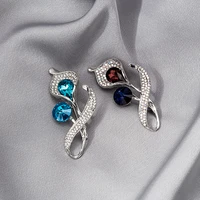 fashionable european and american flower blue crystal temperament elegant brooch is suitable for women men clothing accessories