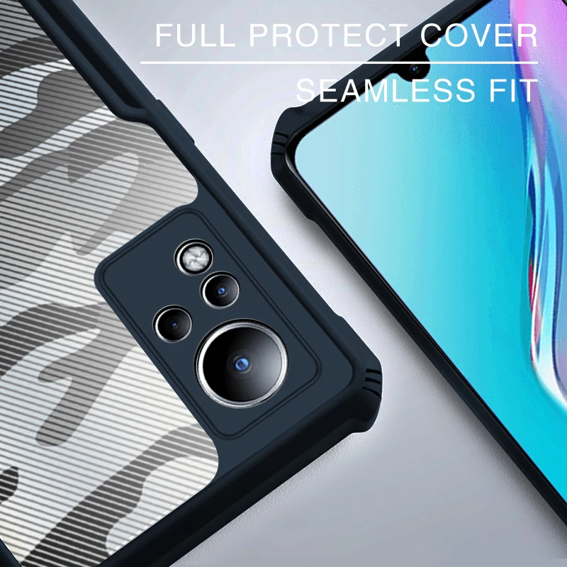 rzants for infinix note 11 note 11 pro case hard camouflage cover tpu frame bumper half clear phone shell free global shipping