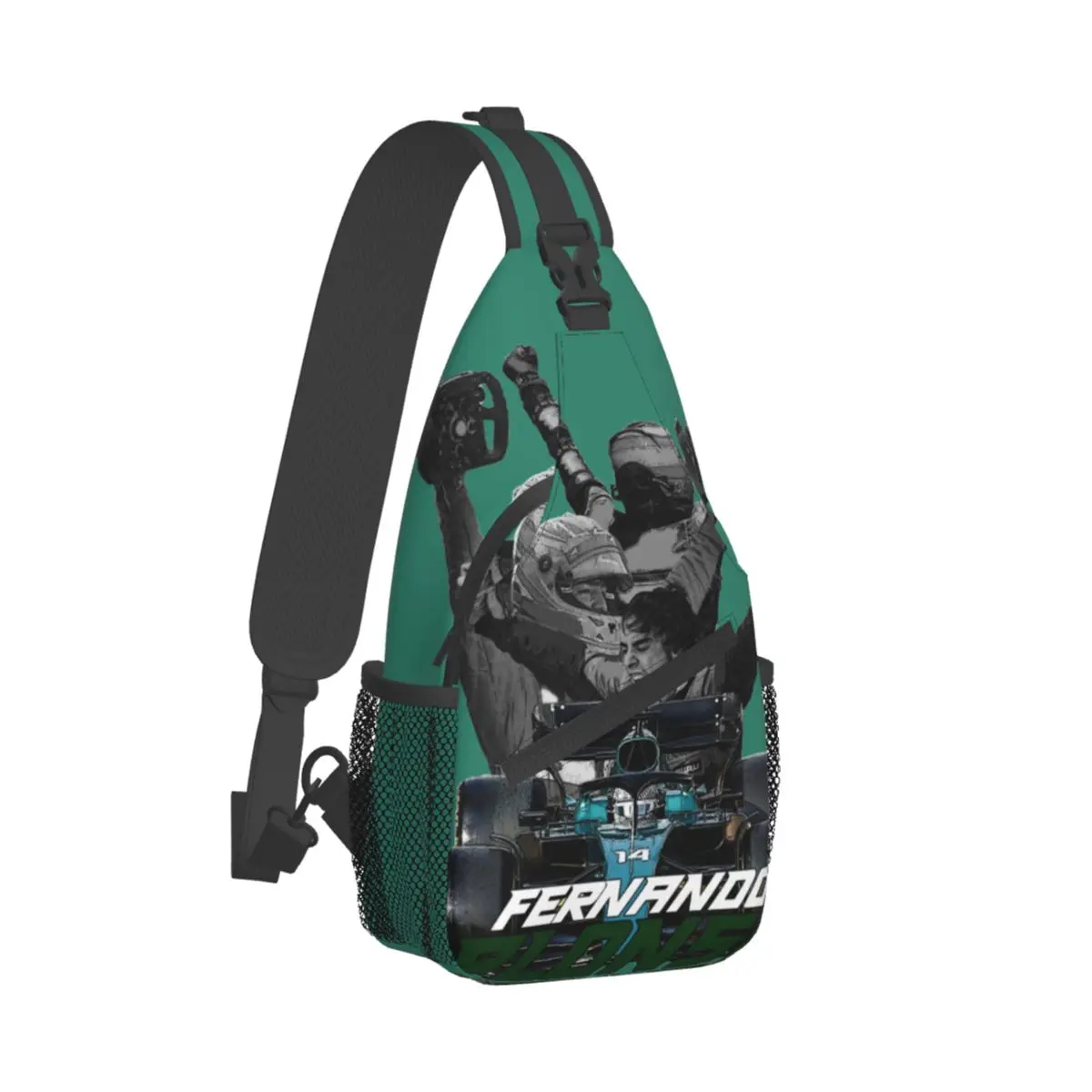 

Fernando Alonso Aston Martin Sling Bag Chest Crossbody Shoulder Backpack Outdoor Sports Daypacks Formula One Racing Pattern Pack