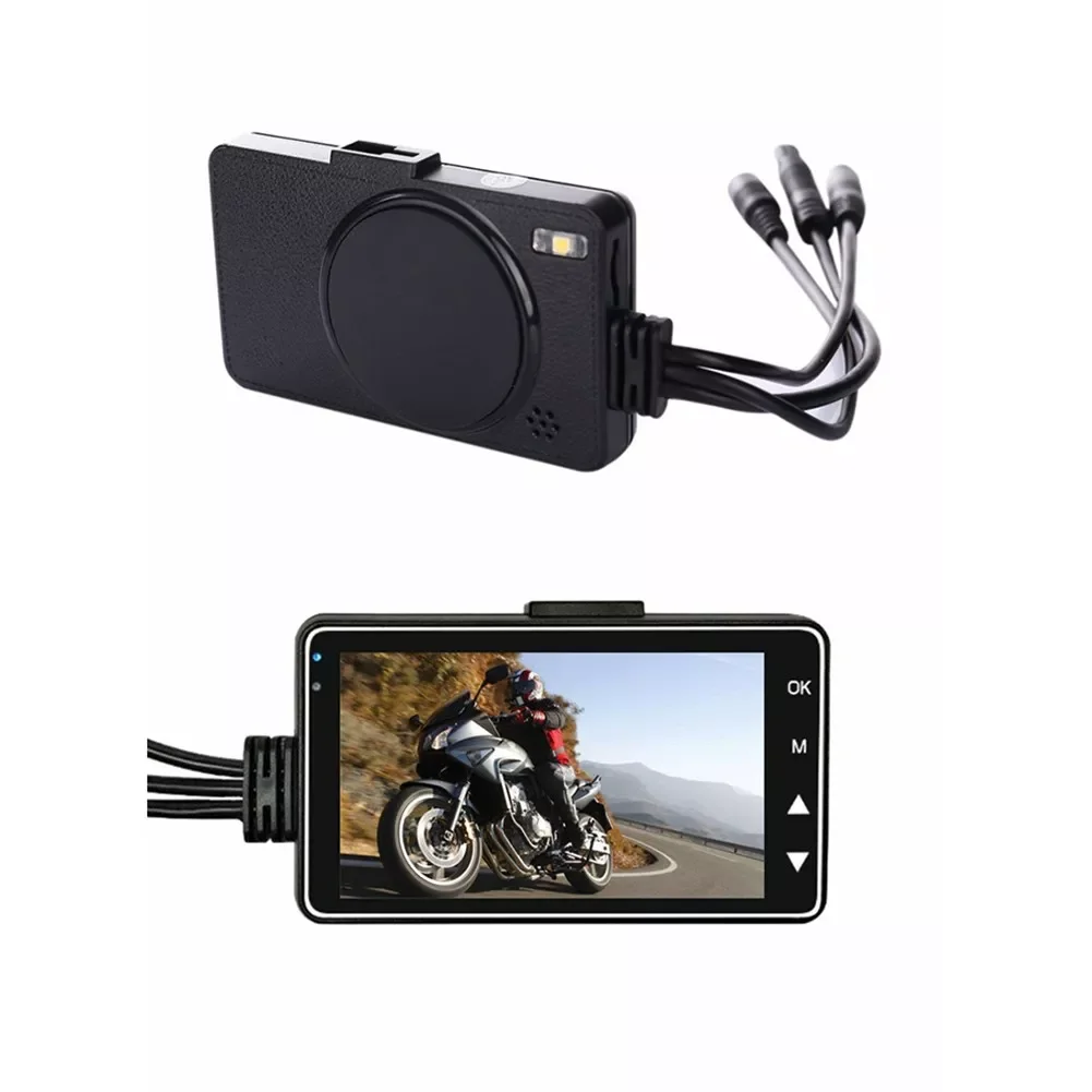 140° 3In LCD Motorcycle DVR Dash Cam Recorder Front/Rear Driving HD Dual Camera Motorcycle Driving Recorder enlarge