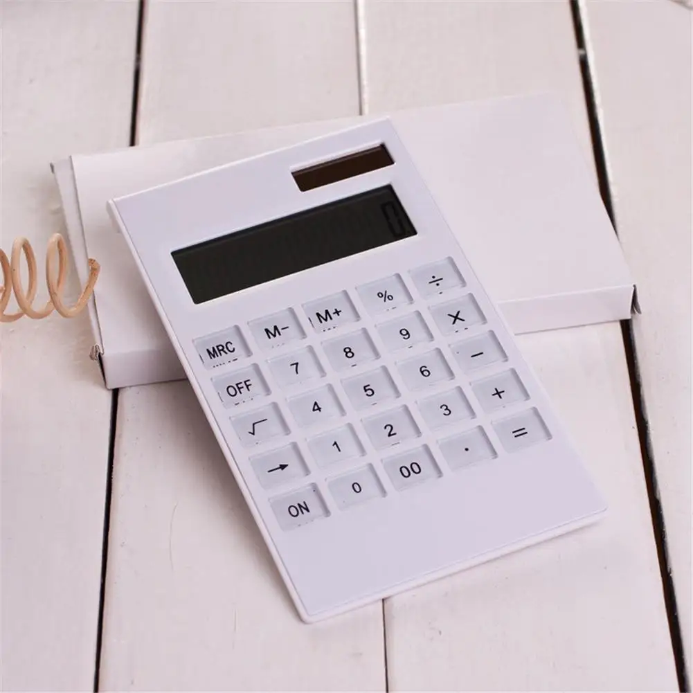 12 Digits Large Display Desktop Calculator Solar And Battery Dual Power Crystal Button Calculator images - 6
