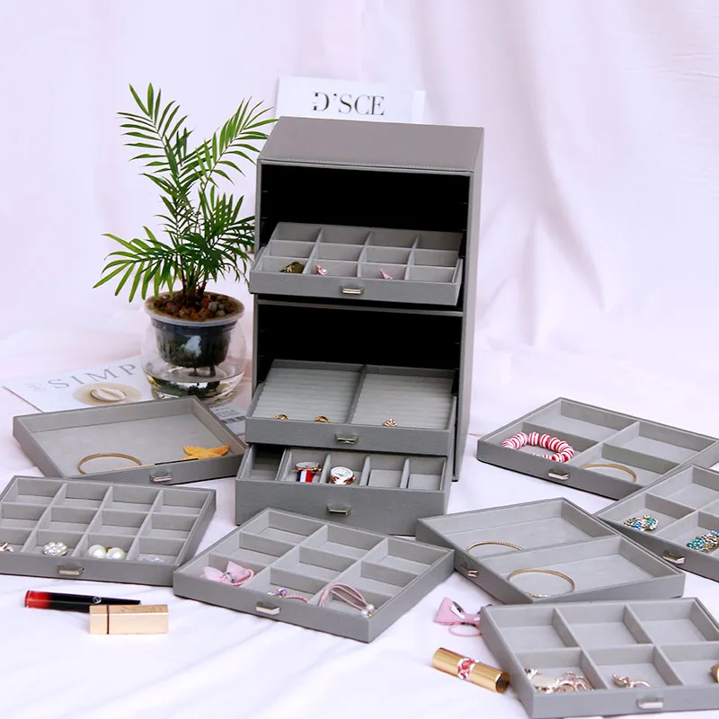 Luxury Multi Layer Jewelry Box Korean Large Capacity Jewelry Storage Box Organizer for Girl Case Wooden with Lock Gift Ideas