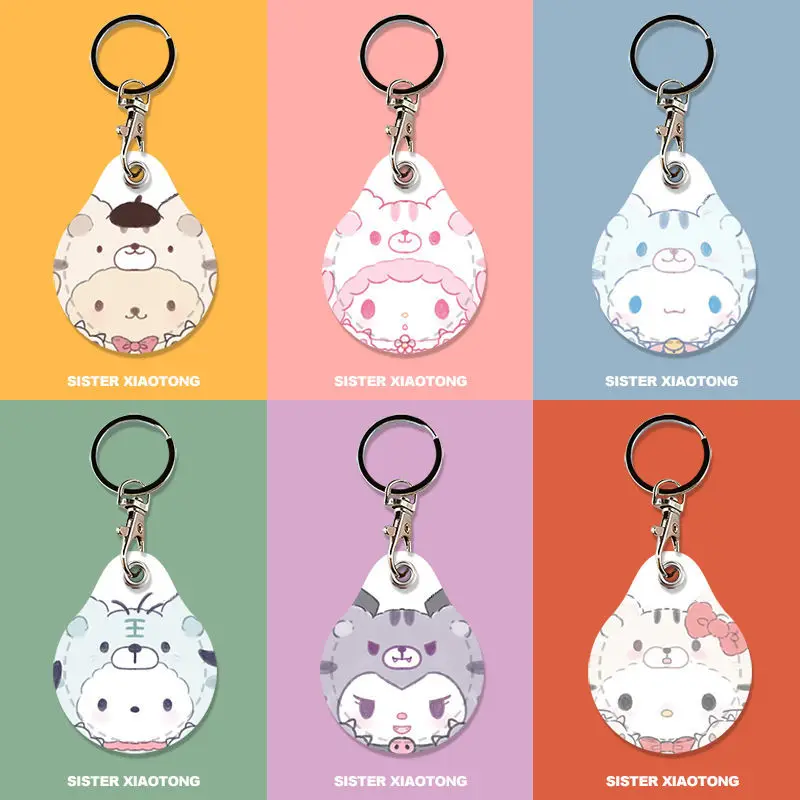 

Cartoon Sanrio Kuromi Mymelody Access Control Card Water Drop Induction Mini Smart Card Key Chain Community Elevator Woman