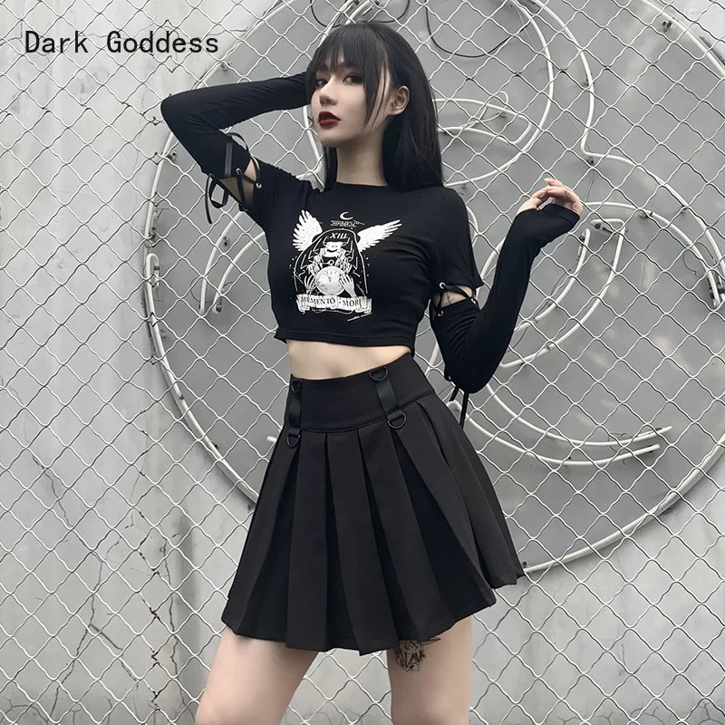 Женский облегающий топ на шнуровке черный готический Топ с длинным рукавом