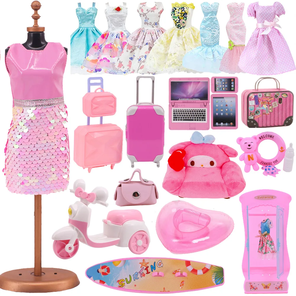 

Barbies Doll Clothes Accessories Dsiney Elsa Outfit Doll Accessories For Barbie Doll&1/6 BJD Blythe Doll Clothes Sofa Motorcycle