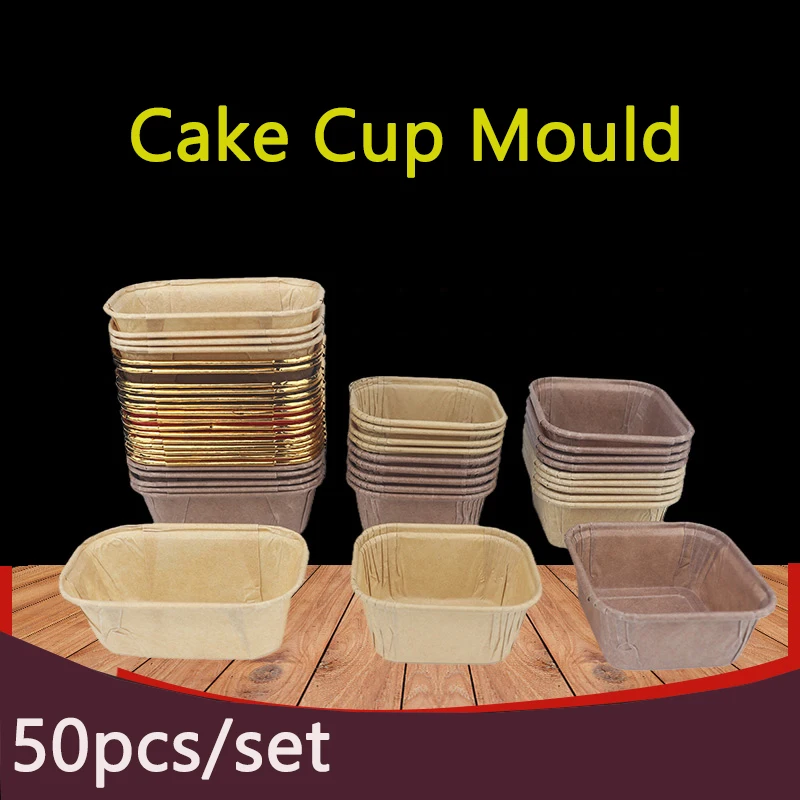 

50pcs Bake Mold Baking Cupcake Paper Cup Muffin Cupcake Paper Cake Paper Mold Oven Paper Tray High Temperature Resistance