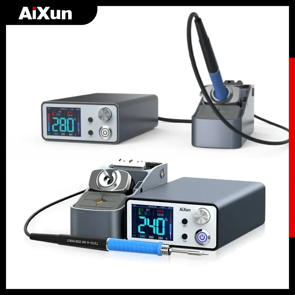 Фото RR AIXUN T3A T3B Умная паяльная станция для сварки T115/T210/T245 Паяльная станция T3AS T3BS для печатных плат SMD BGA Ремонт Сварка №1