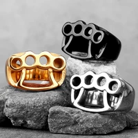 stainless steel man men rings fight boxing knuckles creativity personality for male boyfriend fashion accessories jewelry gift