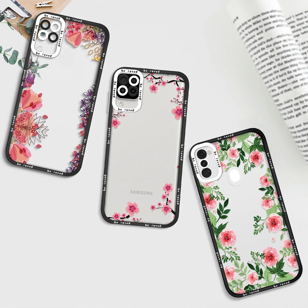 

Flowers and Plants Case for Samsung Galaxy A11 A12 A71 A21S A32 4G A52 A52S A53 5G A72 S22 Plus Ultra Transparent Capinha