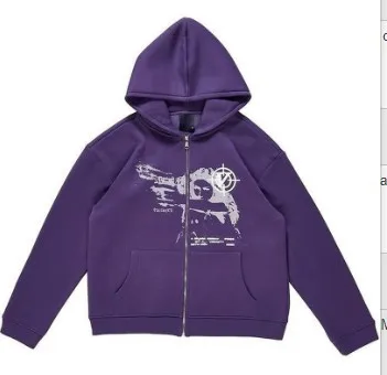 

Vintage Y2K Hip-Hop Retro Star Letter Print Hoodie Women Harajuku Oversized Zipper Jackets Men Gothic Grunge Hooded Sweatshirt