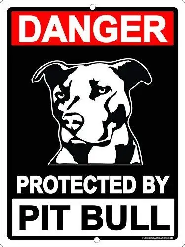 

wall decor Warning Protected Pit Bull Pitbull Dog Beware Dog Sign inch Metal Aluminum Herty Metal Painting vintage Metal Poster