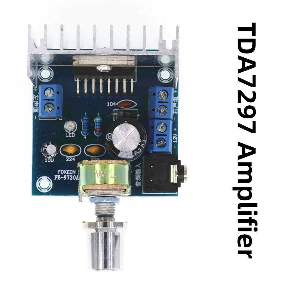 TDA7297 Version B Amplifier Board AC/DC 12V 2x15W Digital Audio Dual Channel Module 15W+15W Grade 2.0 Finished