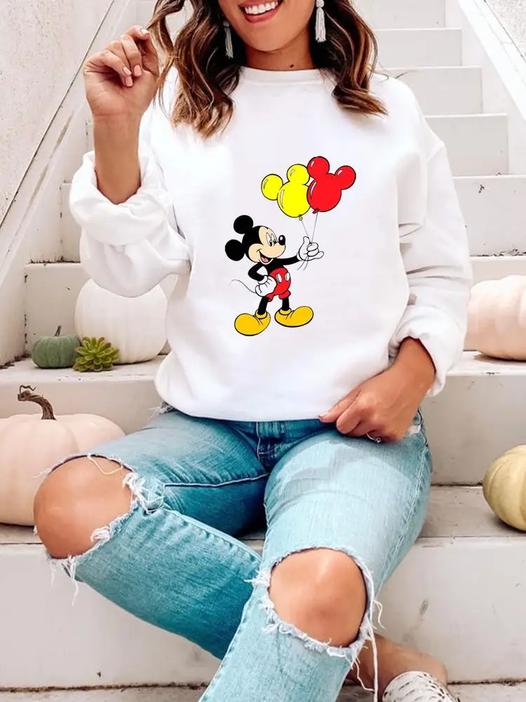 

Cute Disney Fashion Clothing Mickey Mouse Casual Clothes Pullovers Ladies Female Women Holiday Print Lady Graphic Sweatshirts