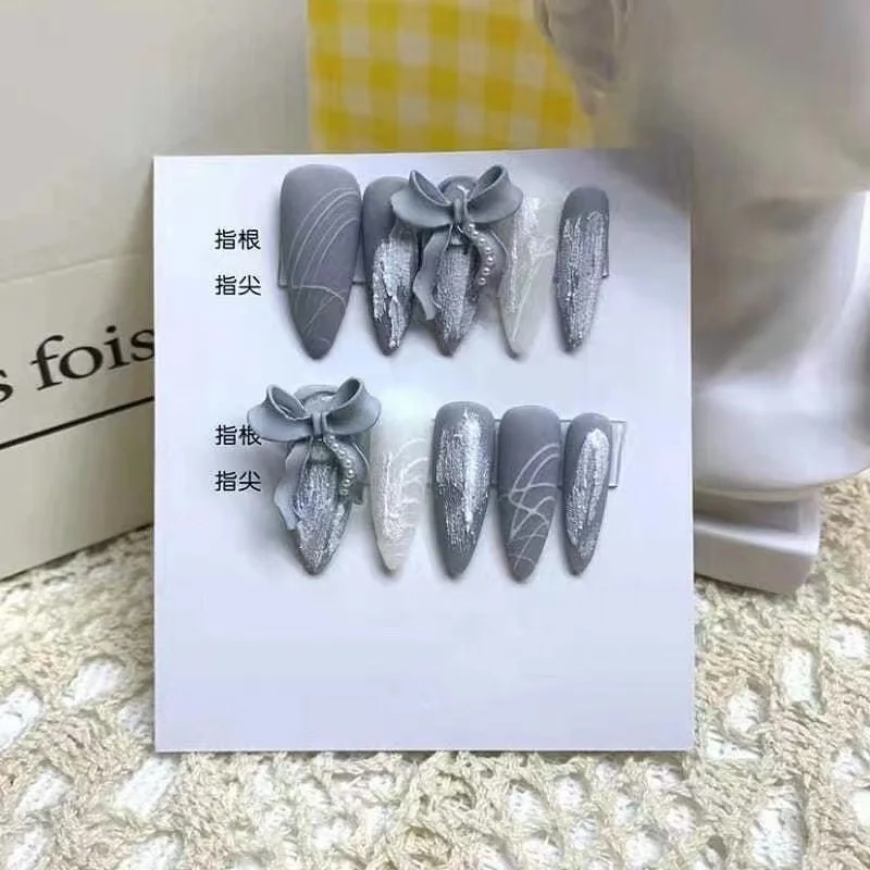 

Gotrendy Handmade Snake Reusable Press on Nails box Acrylic crystal Nails Bling Microdrill glitter Ballet fasle nails