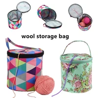 6 styles of creative diy hand knitting tools crochet thread storage bag cylindrical printing storage bag