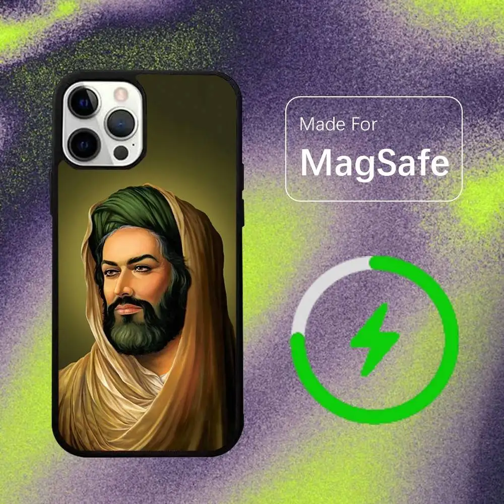 Фото Чехол Islamic Hz Ali для беспроводной зарядки MagSafe для iPhone 15, 16, 17, 13, 14, 11, 12, Pro, Max, Plus, E, Air, Mini, защитный. №2