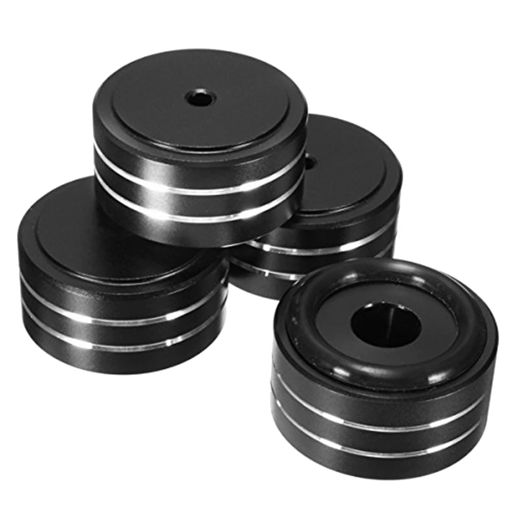 

4Pcs 40X20mm Aluminum HIFI AMP Speaker Isolation Stand Turntable DAC Feet Pad (Black)
