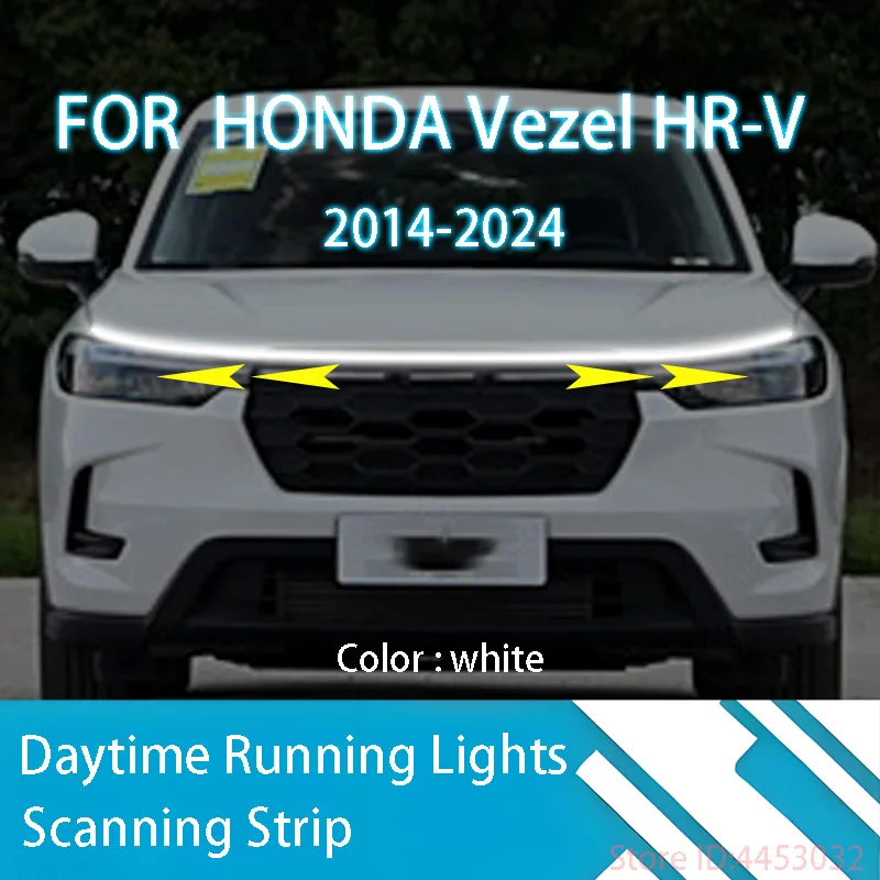 

ДЛЯ HONDA Vezel HR-V 2014-2024 Новые светодиодные дневные ходовые огни сканирования запуска капота автомобиля DRL направляющая декоративная лампа окружающего света 12 В