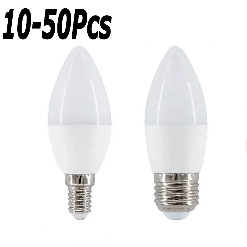 

10-50PCS/LED E14 E27 Led Candle Light Bulb Energy Saving Velas 7W 9W Led Lamp Decorativas Home Lighting Replace 40W Halogen Lamp