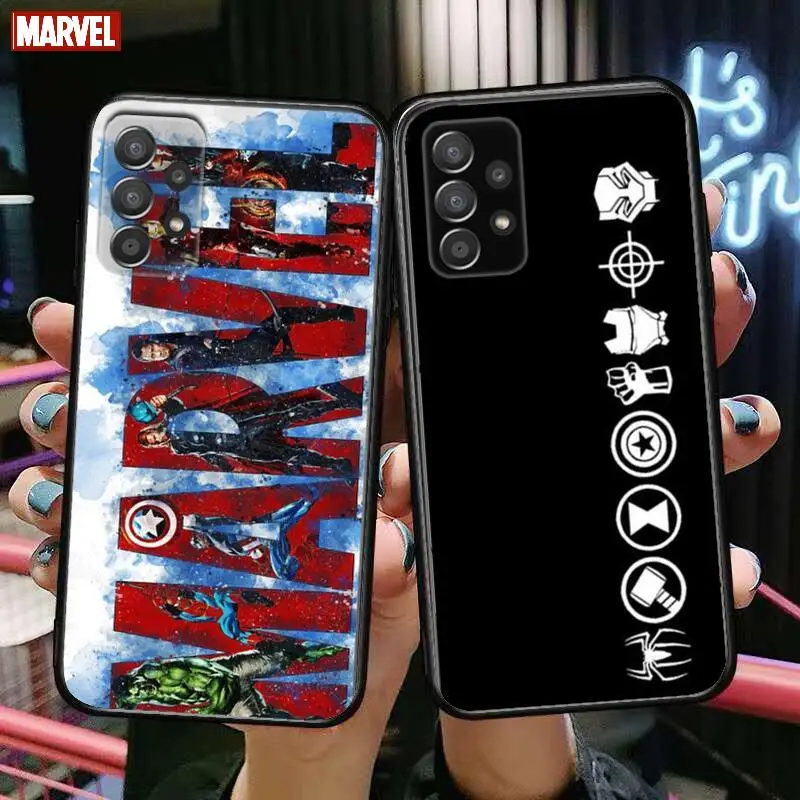 

Marvel logo comics Phone Case Hull For Samsung Galaxy A70 A50 A51 A71 A52 A40 A30 A31 A90 A20E 5G a20s Black Shell Art Cell Cove