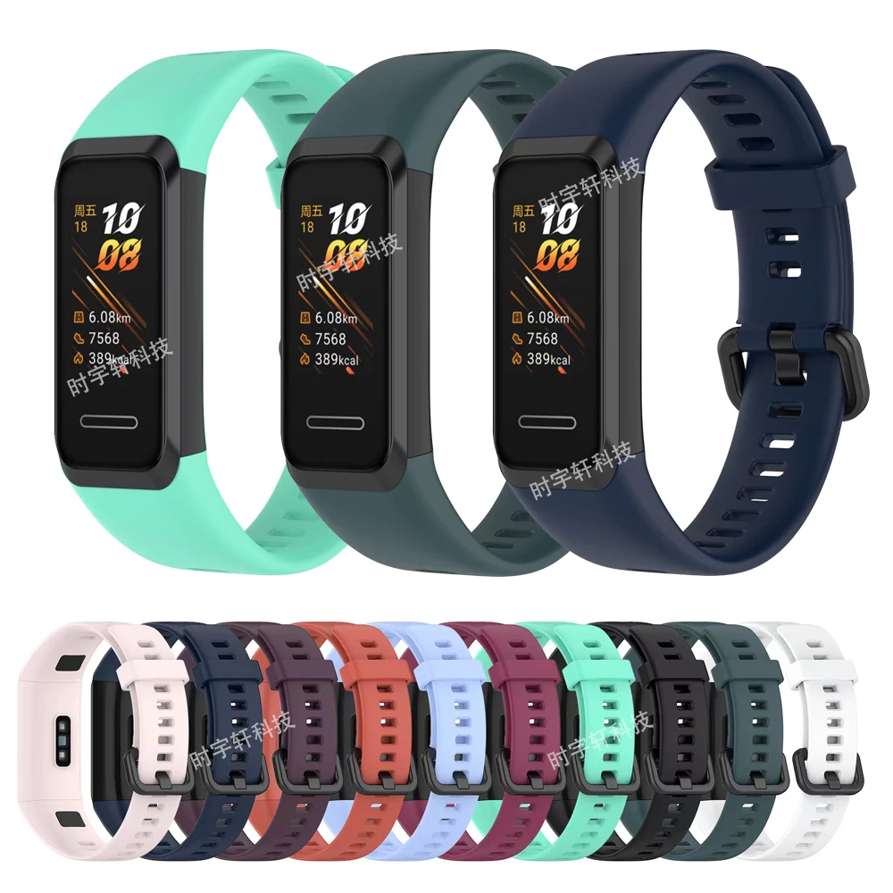 

Ремешок силиконовый для Huawei Band 4, мягкий браслет для смарт-часов Honor Band 5i, однотонный, Band4 Huawei4
