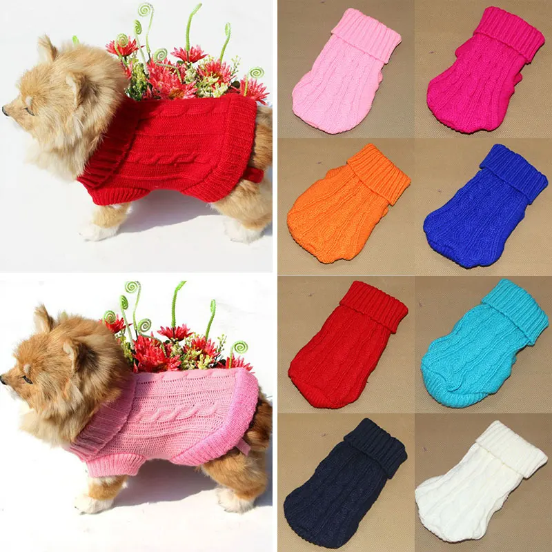 

New Thick Autumn Winter Pet Dog Sweater Warm Three-dimensional Twisted Rope Small Milk Cat Milk Dog Sweater Bichon Dog Clothes