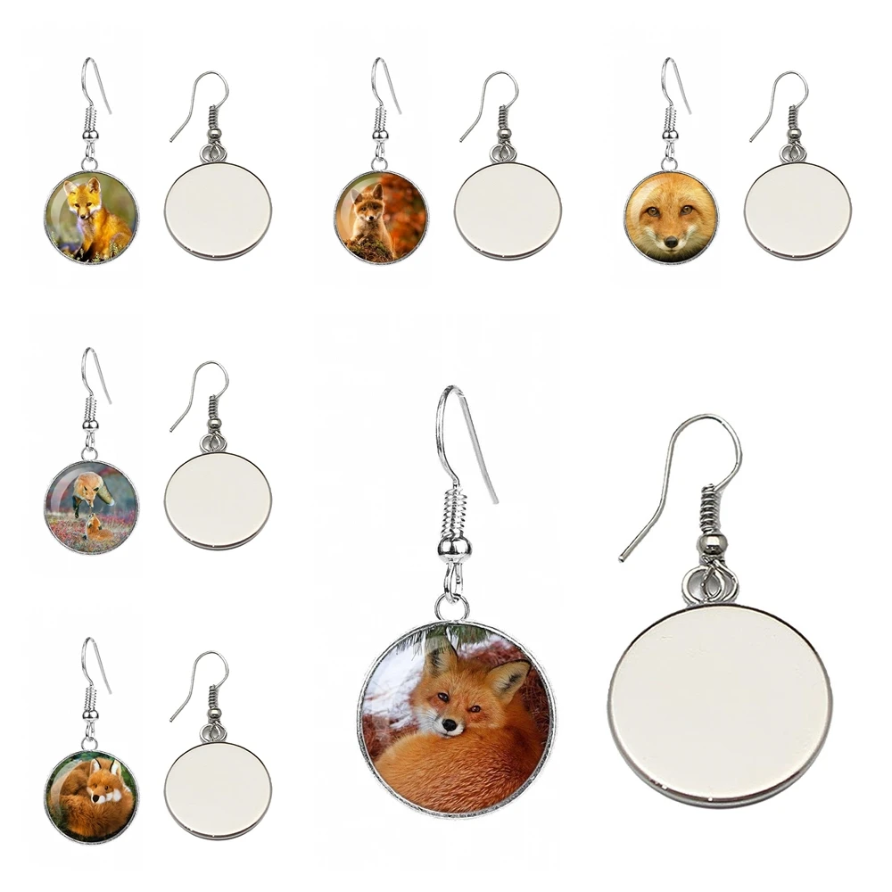 Недорогие модные ювелирные изделия из лесной лисы со стеклянным кабошоном