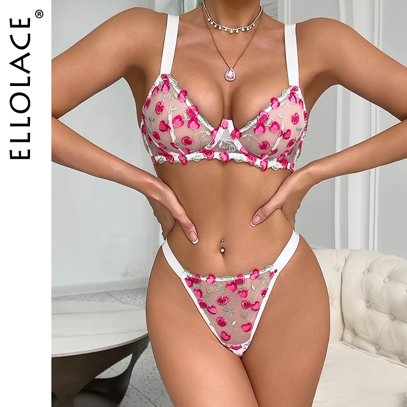 Эротическое чувственное нижнее белье Ellolace прозрачное кружевное женское