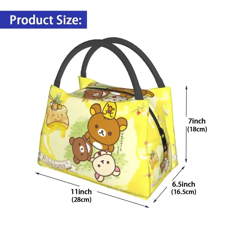 Kawaii мультфильм Rilakkuma медведь изолированные сумки для обеда женщин портативный