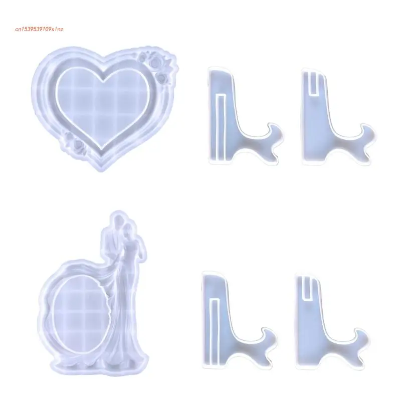 

Силиконовая подставка для хранения, форма для свадебной эпоксидной смолы в форме сердца, фоторамки, стенд для демонстрации, форма для столешницы, книги, украшение для дома