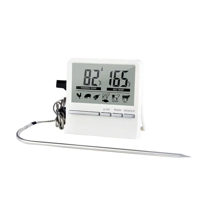 

Термометр для мяса, измеритель температуры из нержавеющей стали для духовки, с ЖК-дисплеем