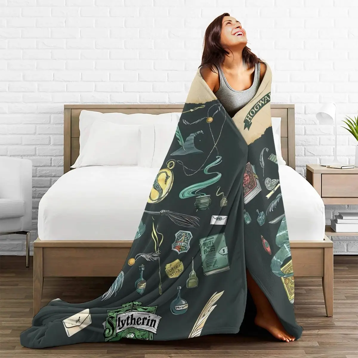 Мягкое теплое одеяло Harrys Potters дорожное плюшевое удобное домашнее декоративное
