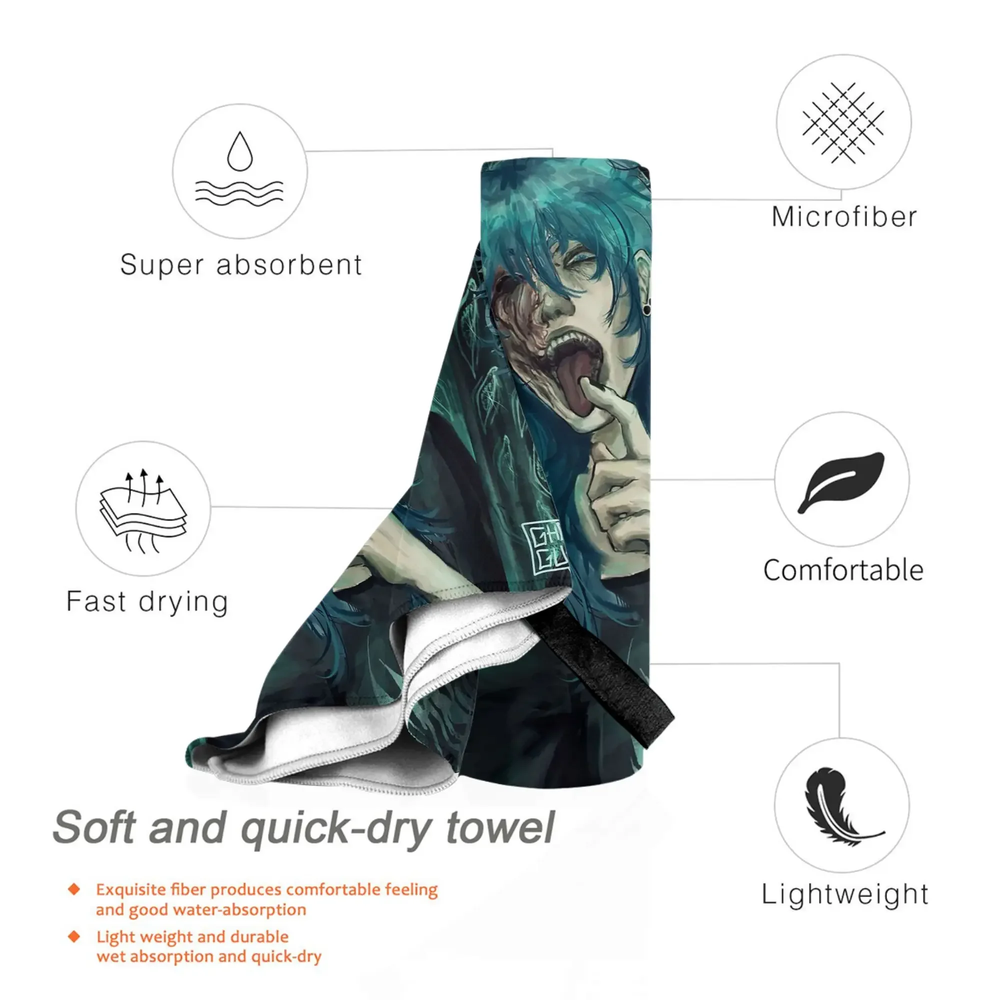 Фото Пляжное полотенце Sally Face Game Anime SF Horror Sal Fisher, мягкое, из микрофибры, быстросохнущее, впитывающее, для ванной №5