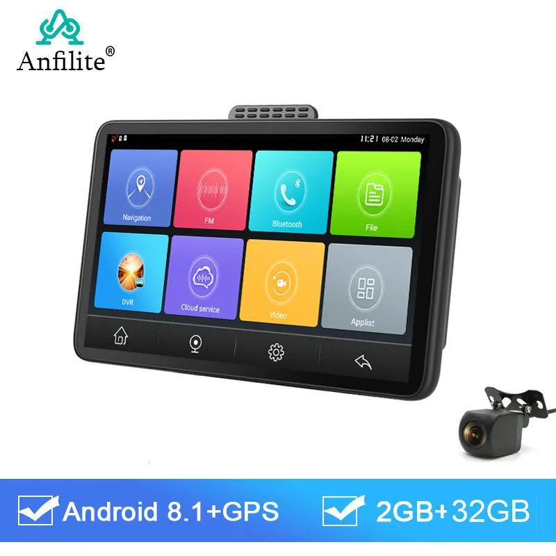 

Anfilite Автомобильный GPS-навигатор 7 дюймов 4G видеорегистратор Android 8.1 ОЗУ 2 Гб ПЗУ 32 ГБ Автомобильный видеорегистратор FM ADAS WIFI бесплатные карты