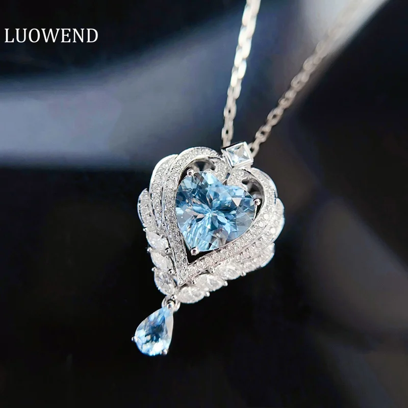 LUOWEND 18K ожерелье из белого