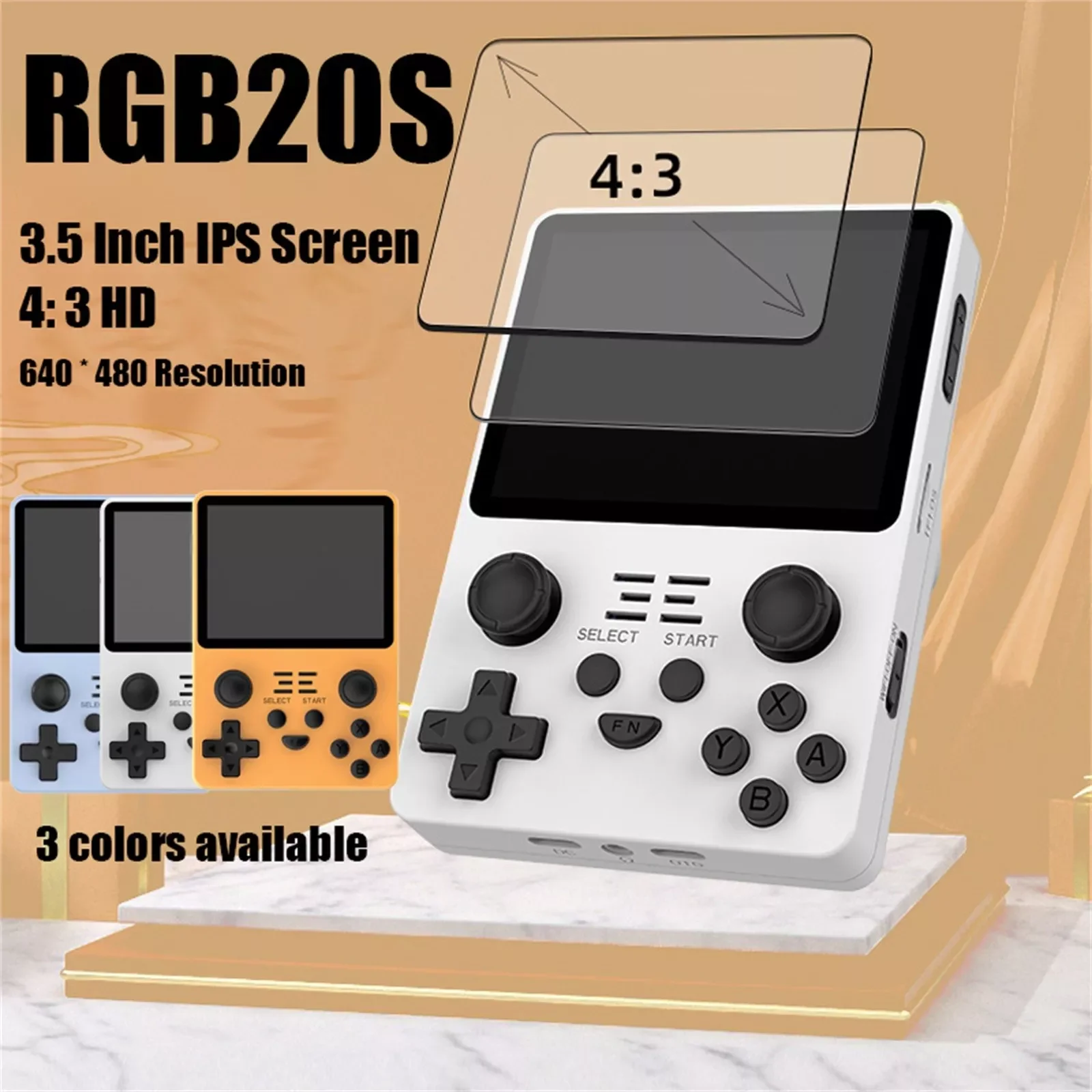 

NEW2023 Rgb20s портативная игровая консоль в стиле ретро, игровой плеер с открытым исходным кодом, встроенные 25000 + игр, экран 3,5 дюйма Ips, аккумулято...