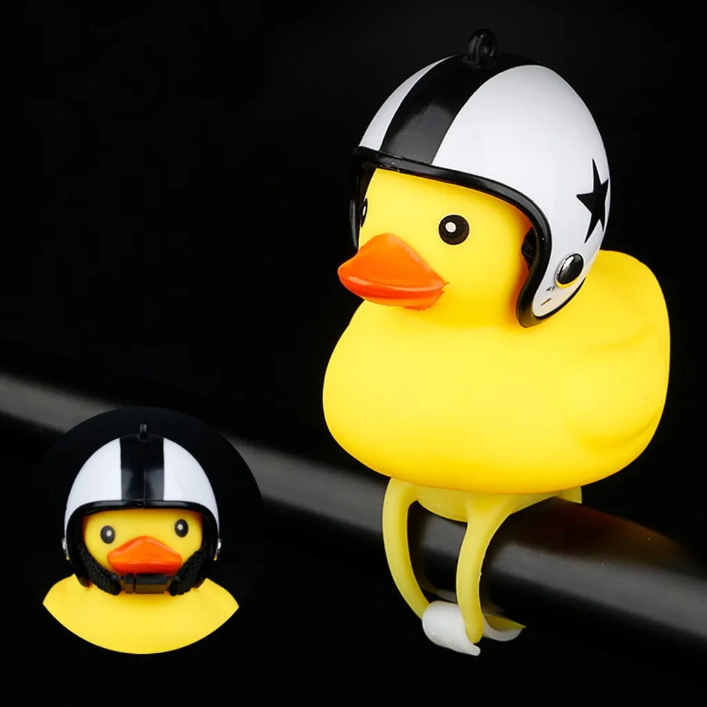 

Cartoon Duck Shape With Helmet Head Light Shining Duckling Bells For Kid Children Bike Bicycle Handlebar Cycling Accessories