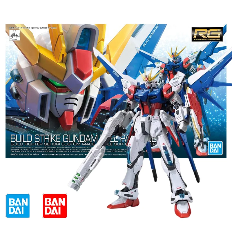 Bandai RG 1/144 сборный Страйк GUNDAM полный семейный набор моделей аниме экшн-истребитель сборные модели Коллекционная оригинальная коробка игрушка подарок