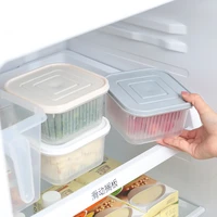 kitchen refrigerator food crisper square with lid transparent double layer onion garlic vegetables and fruits sealed storage box