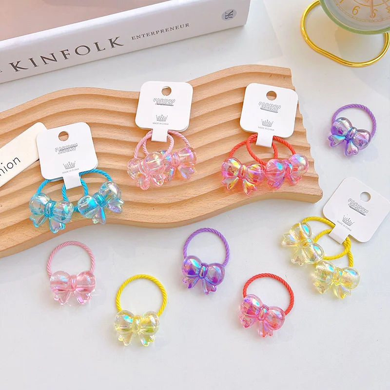 

2PCS New Cartoon Candy Bow Kids Elastic Hair Bands Cute Children Hair Ties Girls Hair Accessories Baby Headdress Headwear