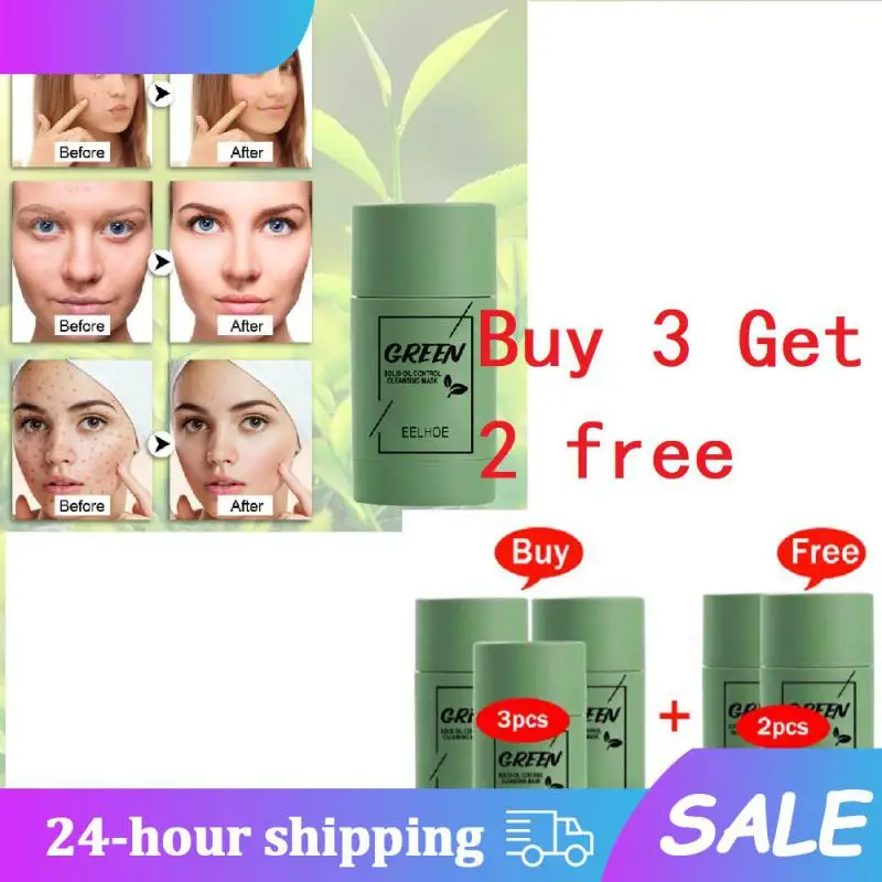 Green Tea Mask Face Clean Oil Control Deep Moisturizing Cleansing Shrink Pores Blackhead Acne Solid Face Mask Skin Care Makeup
