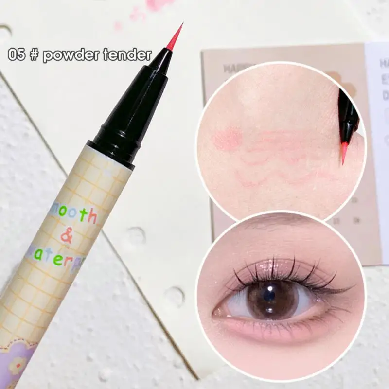 Color Eyeliner Non-smudge Waterproof Ultra-fine Silkworm Sweat-proof  Dual-purpose Liquid Eyeliner Pen Long-lasting Cosmetics