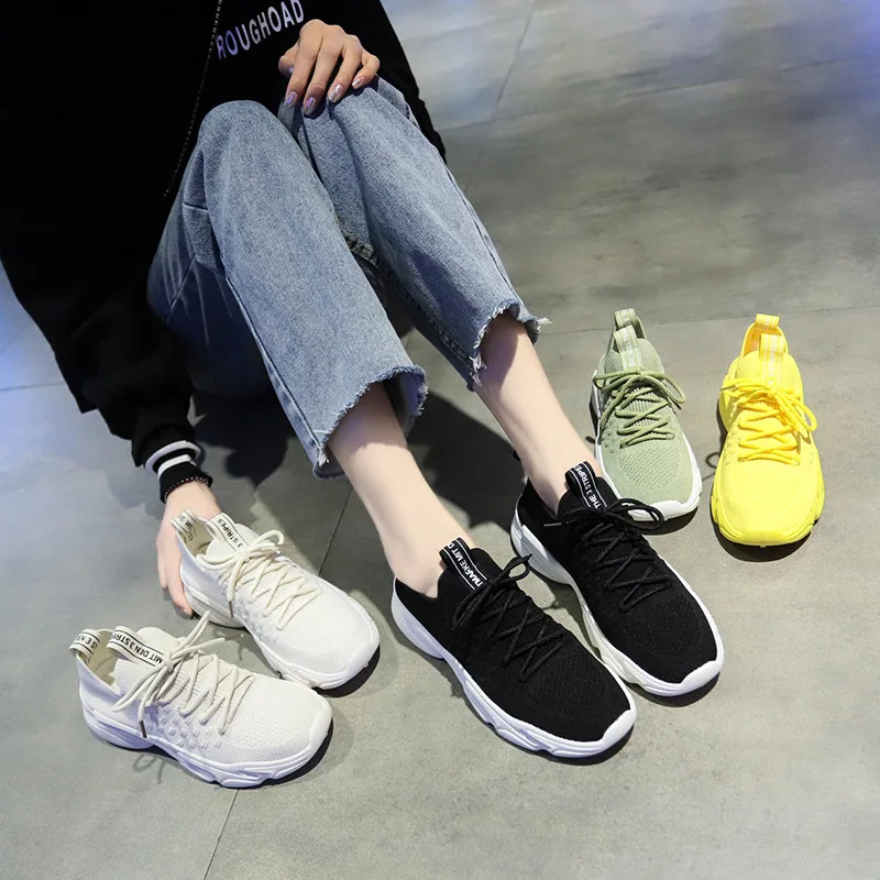 2022 Sneakers Women Shoes Fashion Stretch Fabric Platform Sneakers Woman Casual Loafers Ladies Shoes Breathable Tenis Feminino
