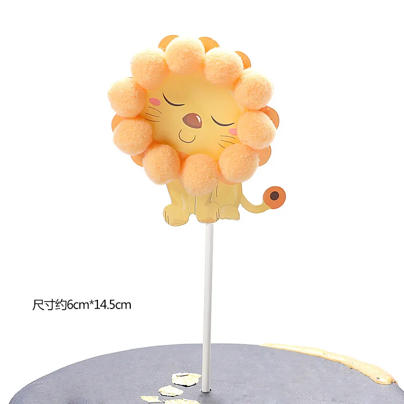 

3 шт. Топпер для торта с изображением Льва, животного, золотого цвета, для крещения, для детей, для дня рождения, аксессуары для украшения кексов
